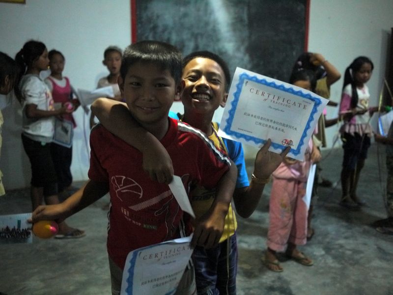 children with certificate- workshop